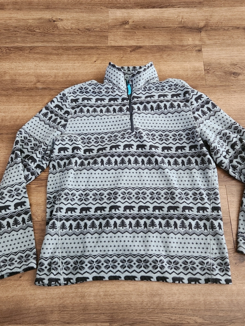 Chubbies "The Bear Hug" Nordic pattern Fleece Quarter-zip Pullover Size Small